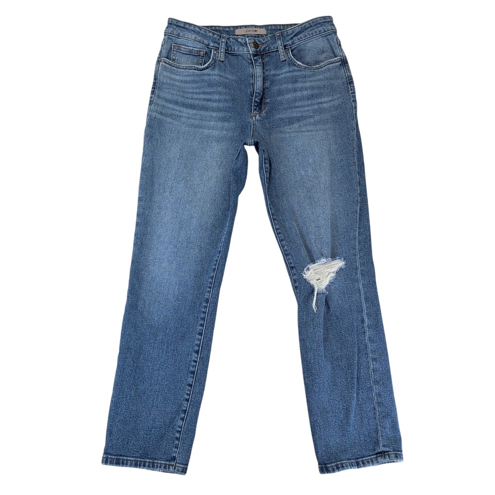 Joe's Jeans Women 28 Medium Indigo‎ Straight Leg Distressed Denim 45GXLLT65994